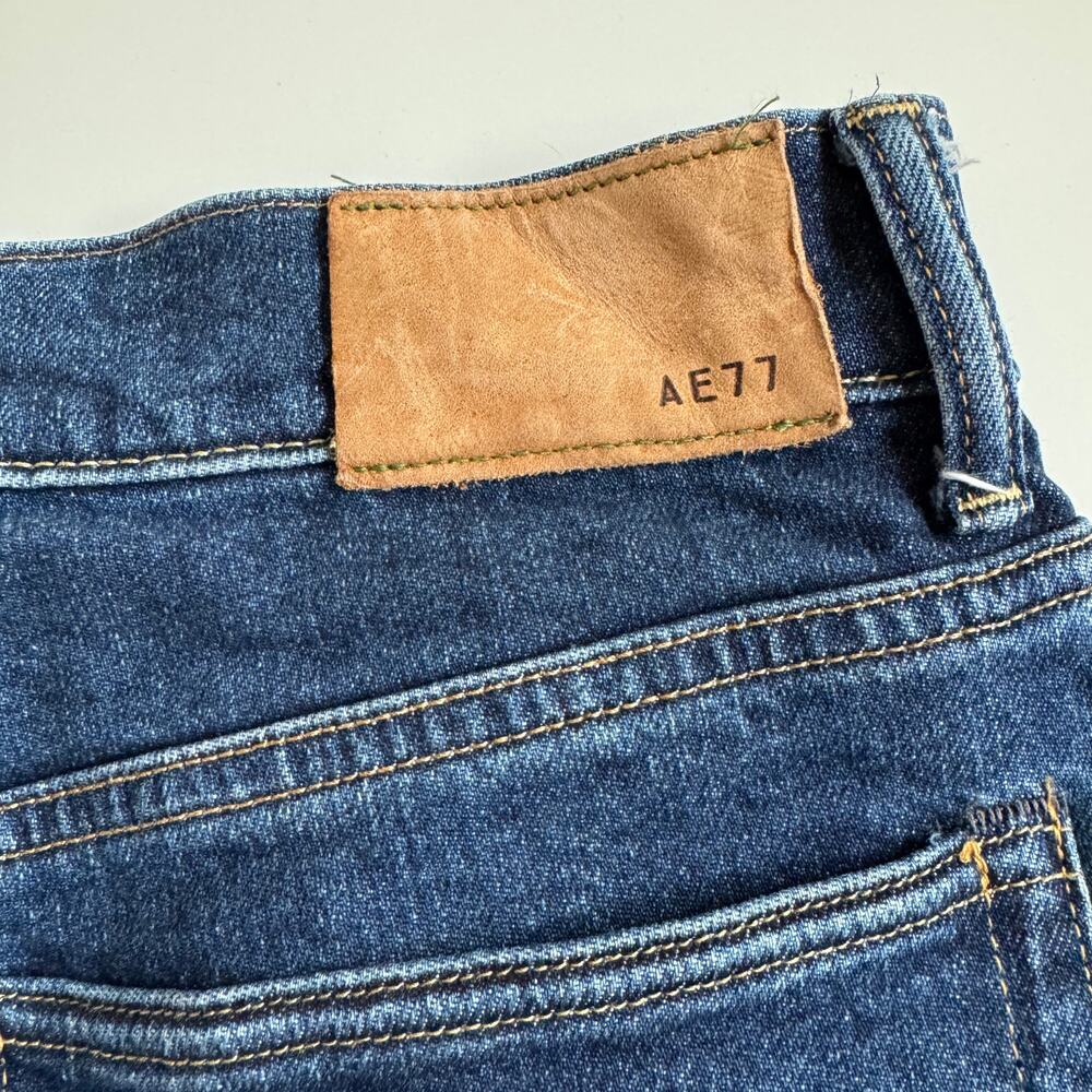 American Eagle AE77 Premium Straight Crop Jeans Sz 4 Button Fly Organic Cotton - Picture 16 of 16